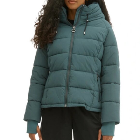 NEW Noize Gracie‎ Hoodie Puffer Coat Atlantic Blue Size XL Vegan Cruelty Free - Picture 15 of 16